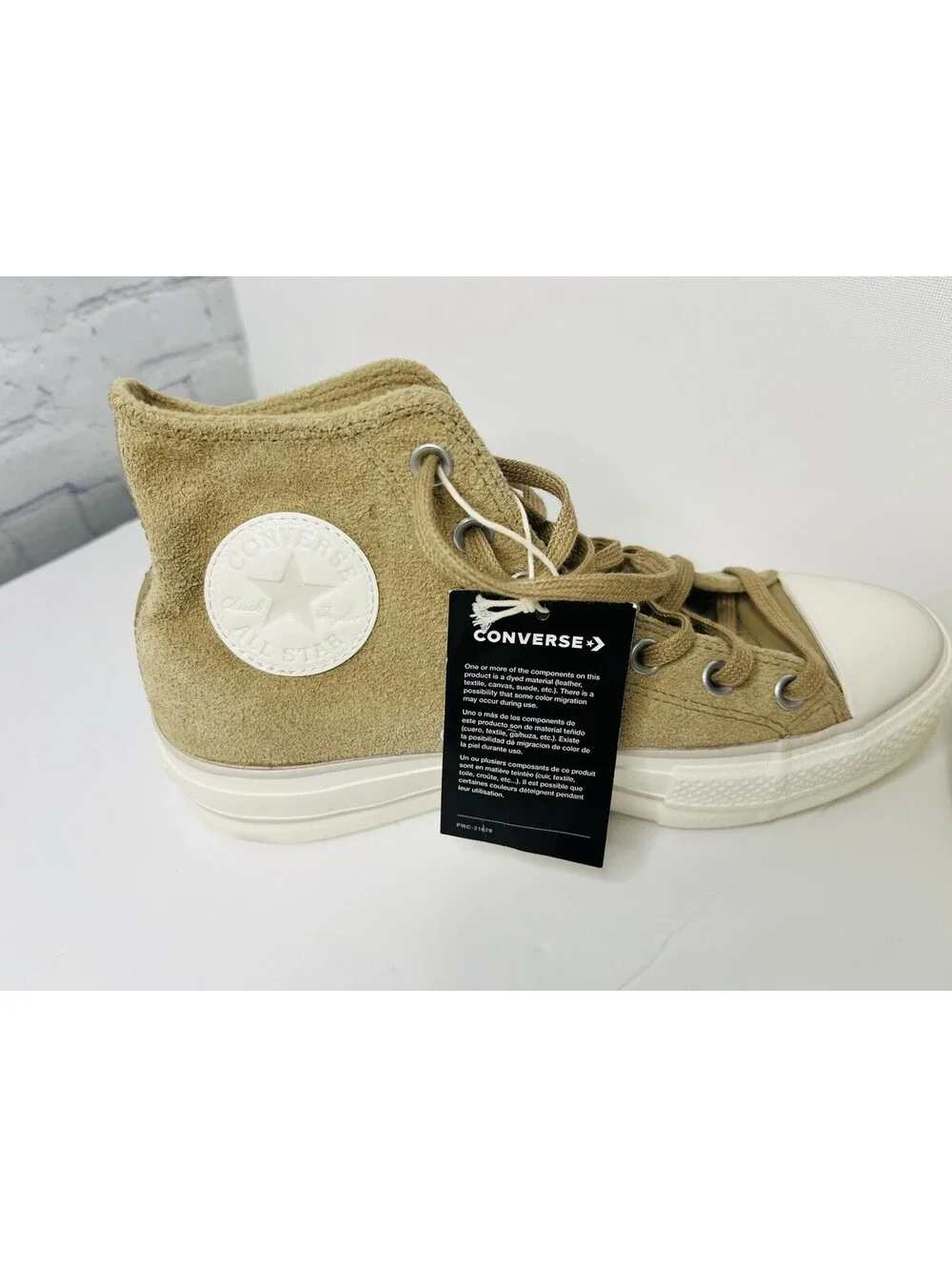 CONVERSE Chuck Taylor all star lift platform sneakers women's size 8.5 khaki New